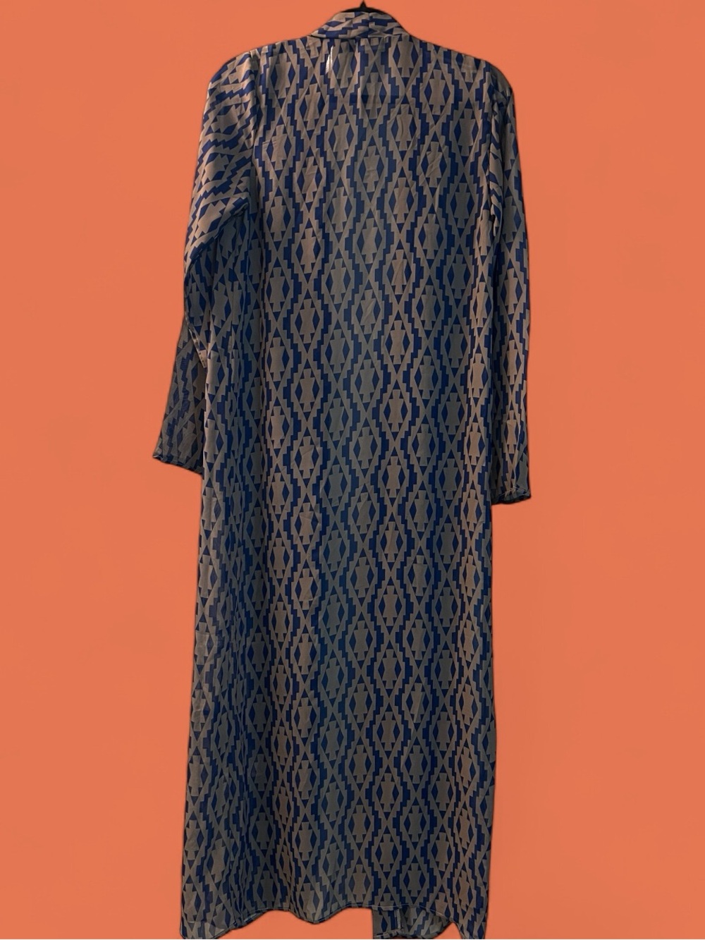 Blue Ikat Caftan Kimono / Made in LA /
Louella by Ibtihaj Muhammad / Boho - Picture 1 of 4